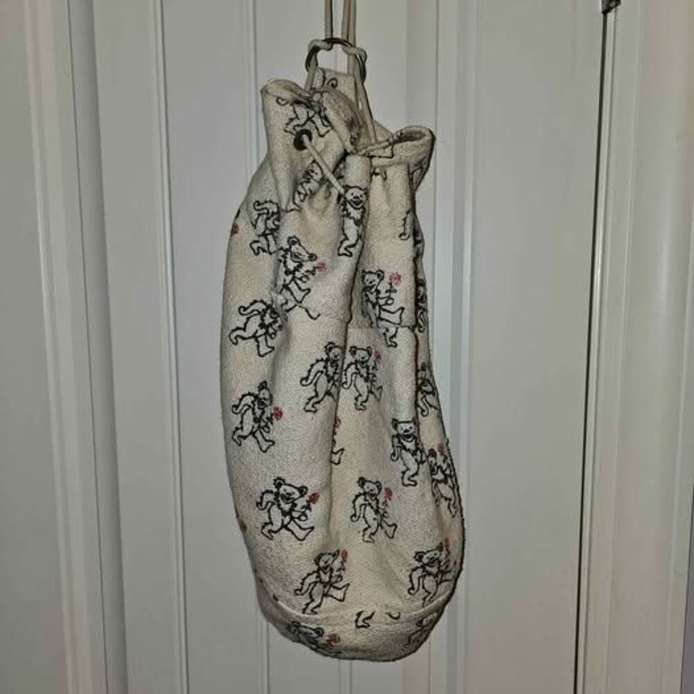 Vintage 1993 Grateful Dead Hand Woven Cotton Drawstring Backpack